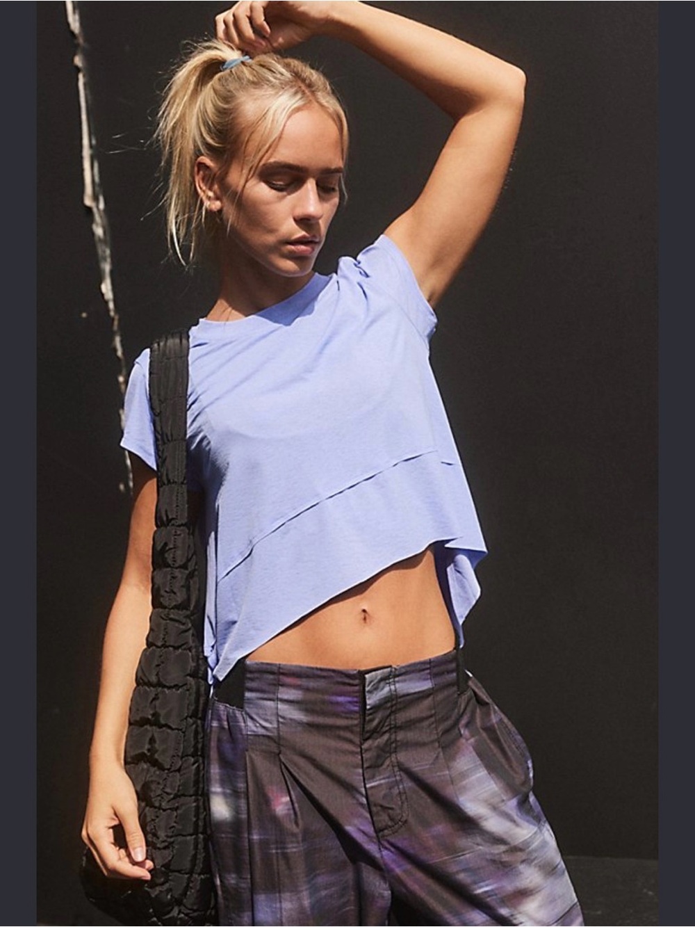 Women's light blue TempoUV protection Crop Tee -(B6)